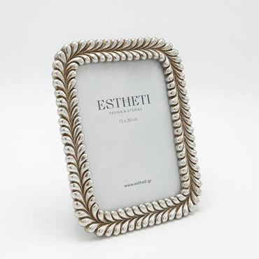 ESTHETI home Κορνίζα Πλεξούδα (15x20cm) Resin Αντικέ Ασημί 19x2x24cm 815-00106